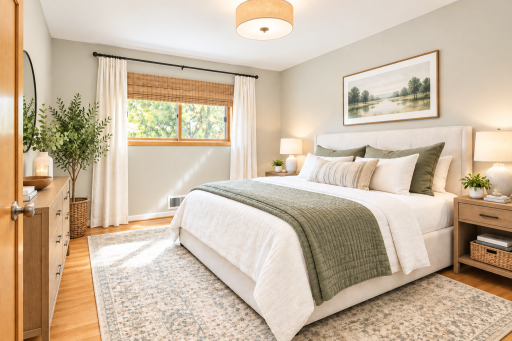 Virtually staged 3rd bedroom