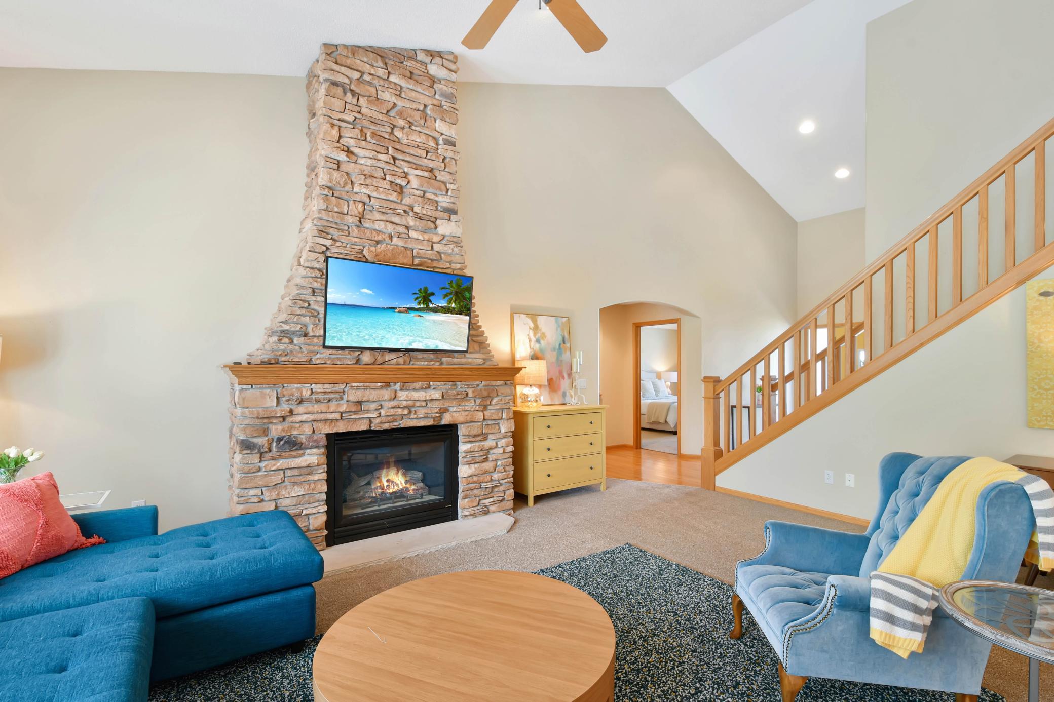 Living room view to foyer