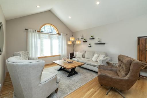Main Floor Living Room With Oak Hardwood Floors
