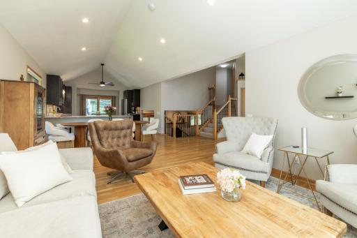 Vaulted Ceilings, Oak HW Floors and Recessed Lights
