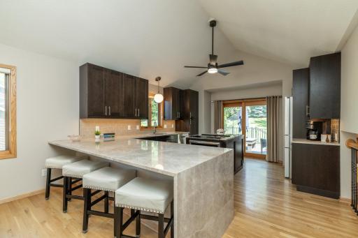 Beautiful Oversized Quartzite Waterfall Countertop