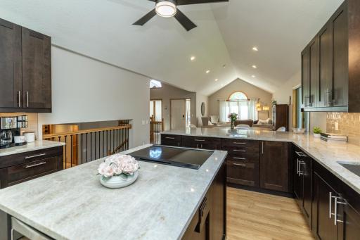 Vaulted Ceilings, Oak Hardwood Floors and Accent Cabinets