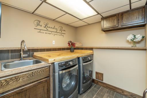 Spacious Laundry with Heated Ceramic Floors