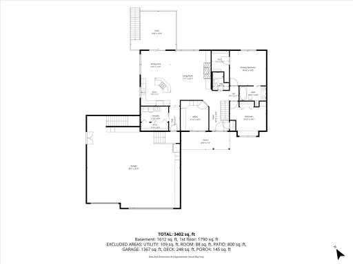 Main Level Floorplan. Original property blueprints will be made available to the buyer.