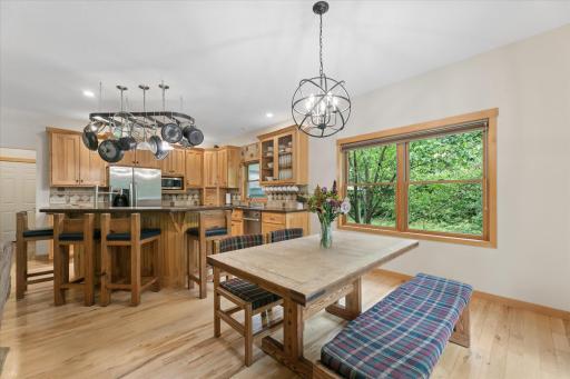 Hickory Cabinetry, Flooring and Millwork. Bright and inviting, great options for table or hightop seating.