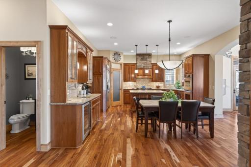 Custom cabinetry, warm tones, and space for everyone