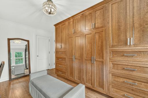 Wall to wall custom oak wardrobes