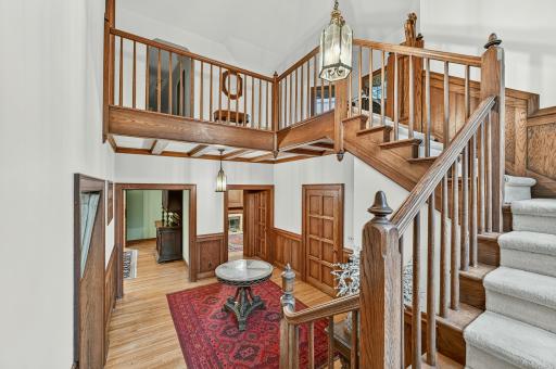 Dramatic curved staircase