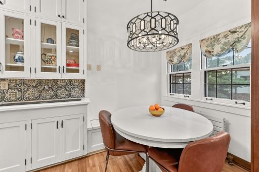 Breakfast nook with updated lighting