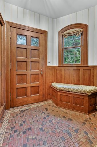 Entryway vestibule with original tile and millwork