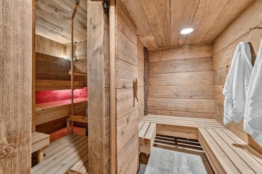 Large, tranquil lower-level sauna