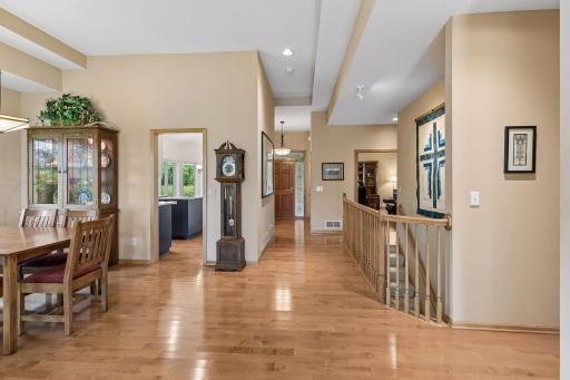 View towards front entrance and 2nd bedroom/office