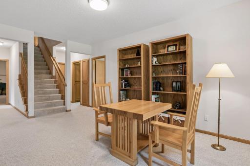 Great game space at the bottom of the stairs