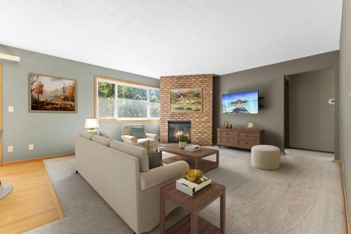 Virtually staged living room
