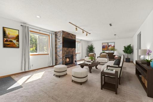 Virtually staged family room