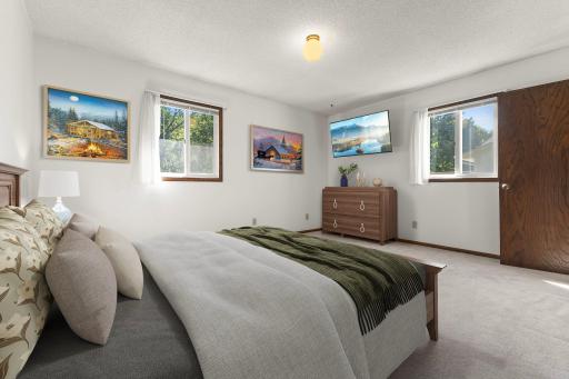 Virtually staged primary bedroom