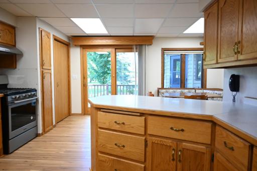 Sliding glass door lead to deck & gazebo