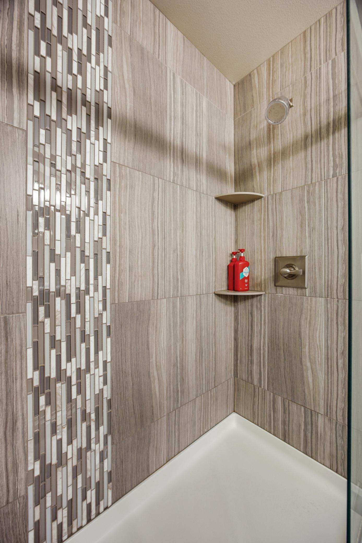 Primary tiled shower