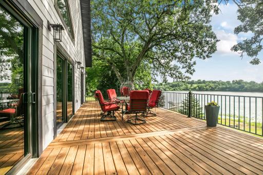 Gorgeous deck with multiple seating areas