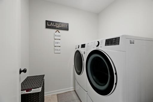 Upper level laundry, conveniently located for all three bedrooms!