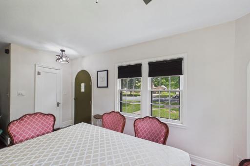 Dining room off living room and front entry