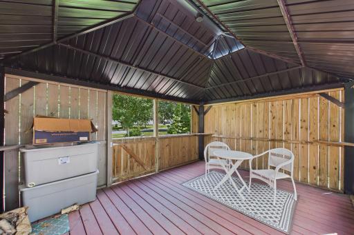 Gazebo-has electricity to add a ceiling fan and those fun twinkly lights!