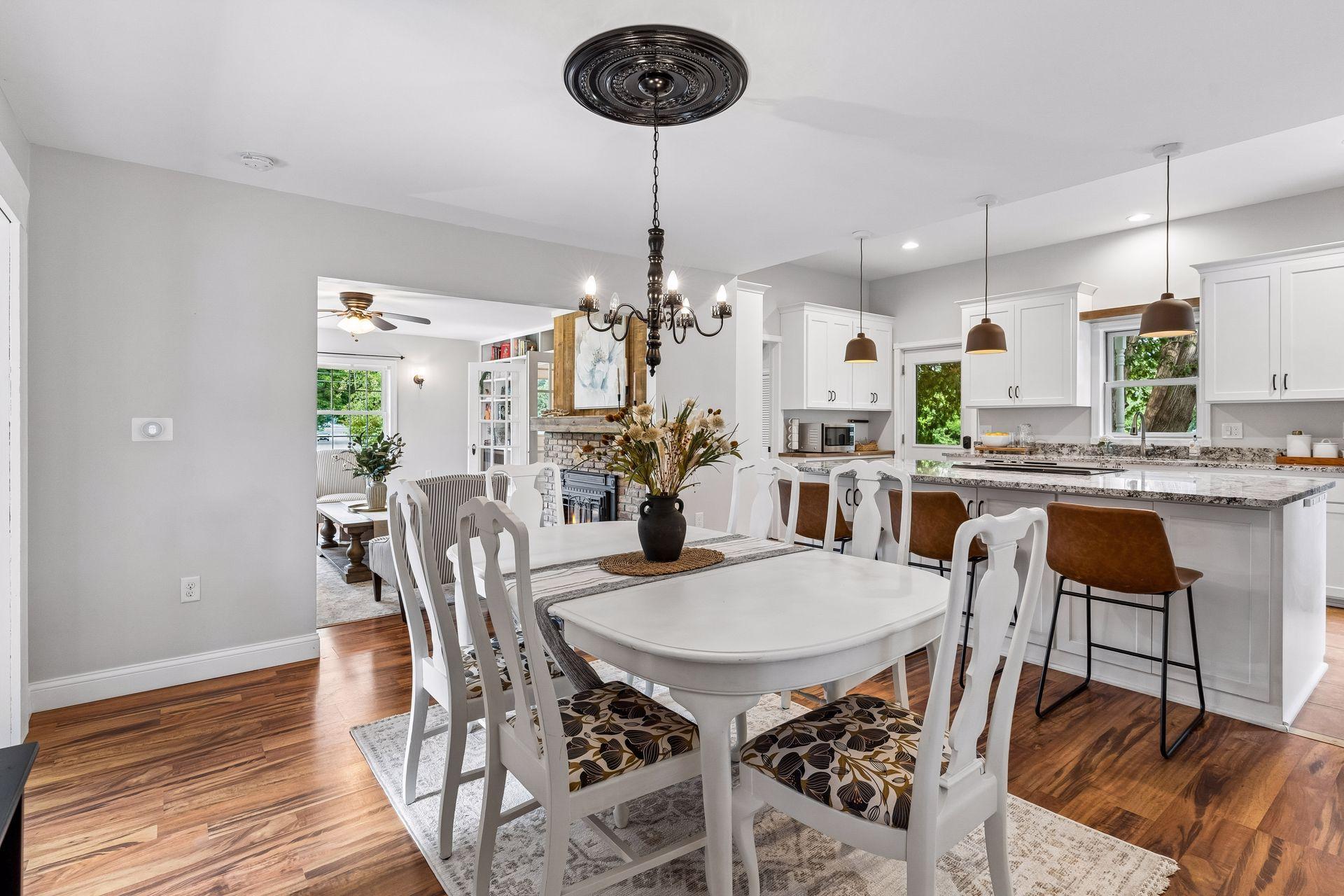 Dining room with view of the living room and kitchen