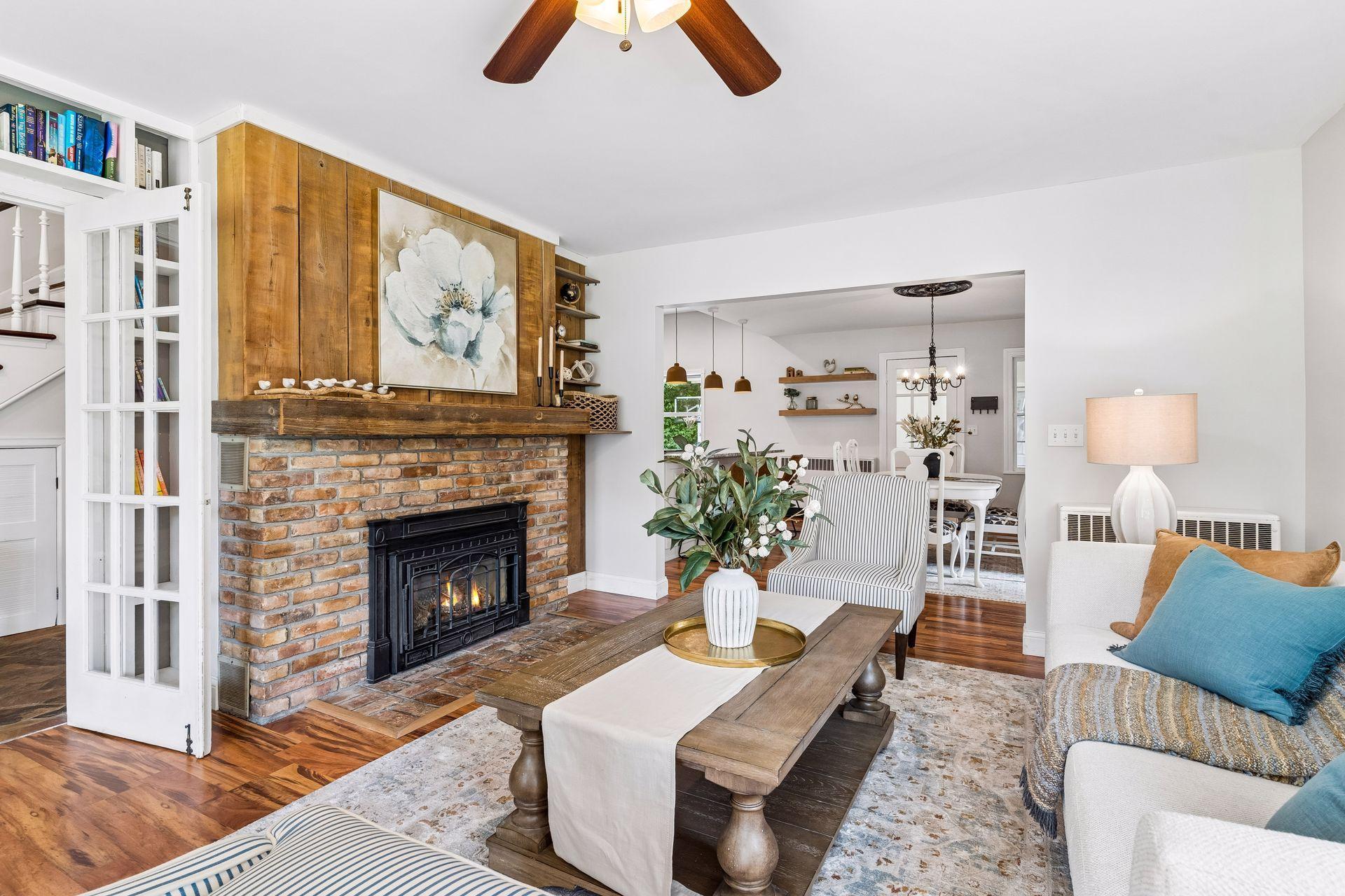 Cozy gas fireplace