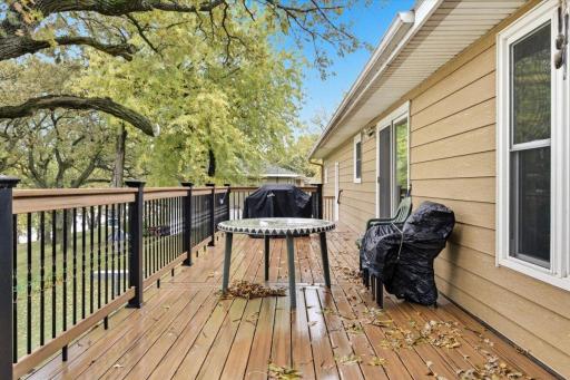 Access the no maintenance deck from the dining room