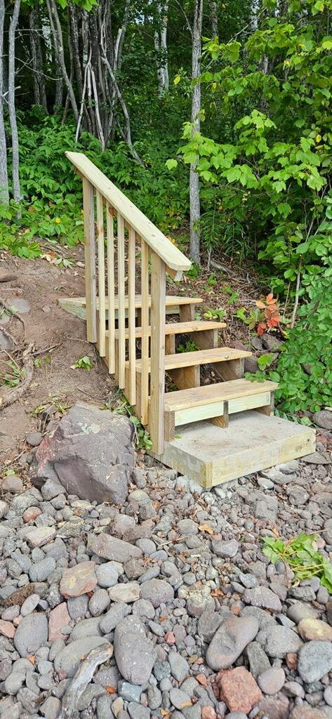 Newly added steps enhance access to lake