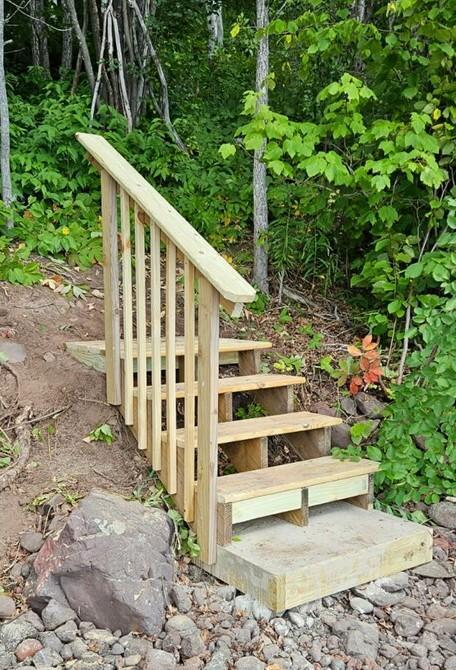 Newly added steps enhance access to lake