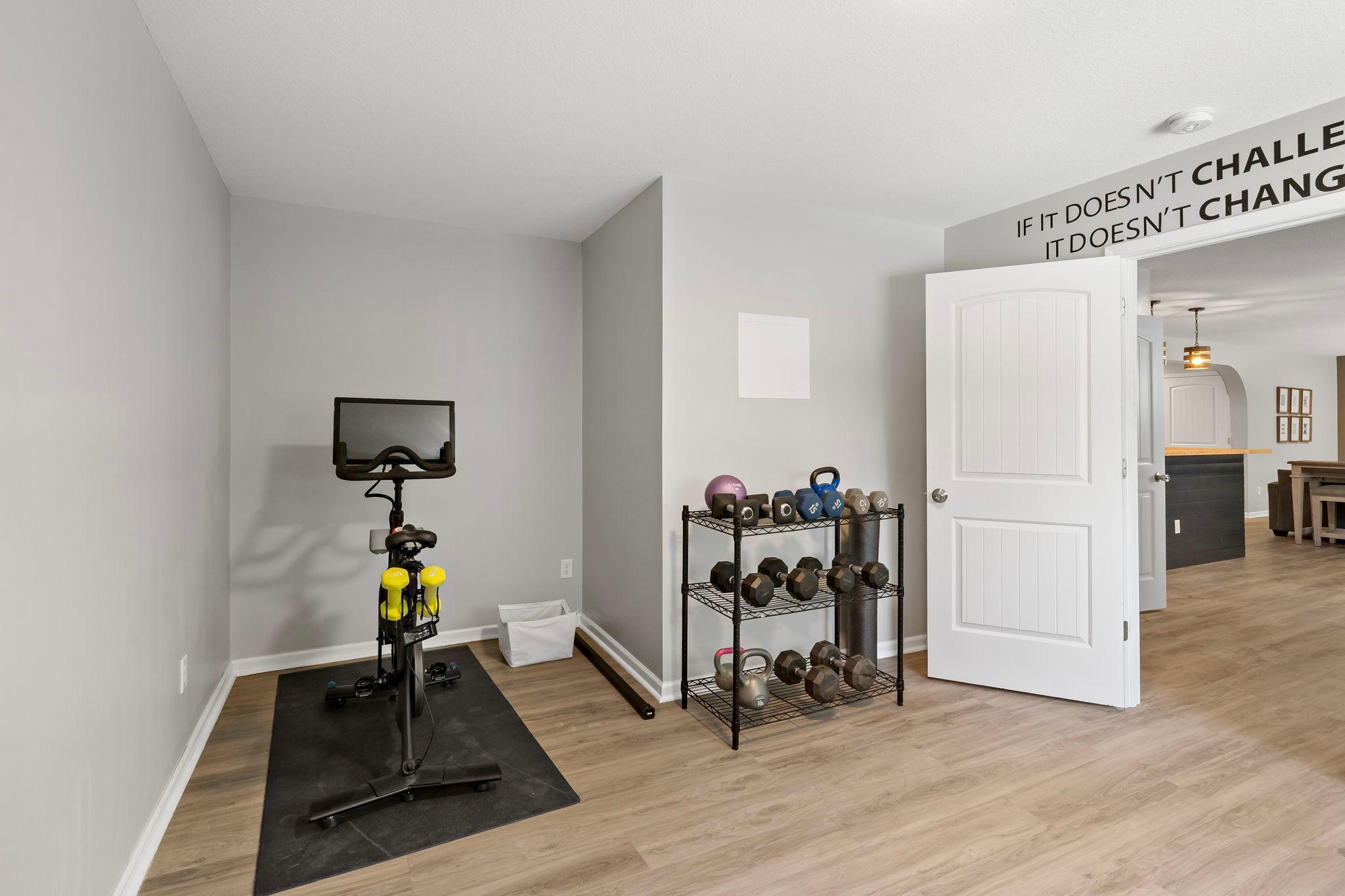 5th bedroom in the lower level currently used as a workout room