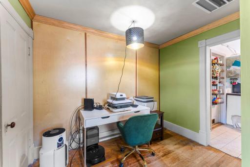 The space is available for a main floor office.