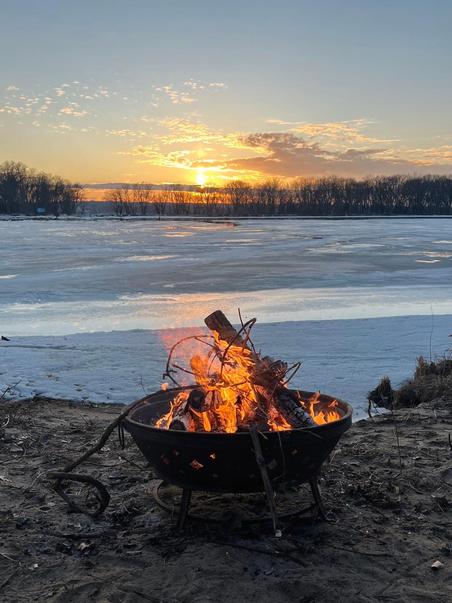 Winter Sunset at the Beach.