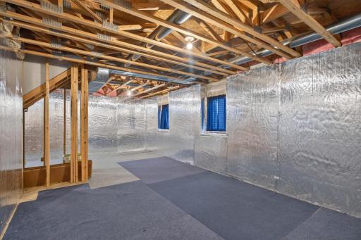 Spacious unfinished basement with egress windows to finish as you like