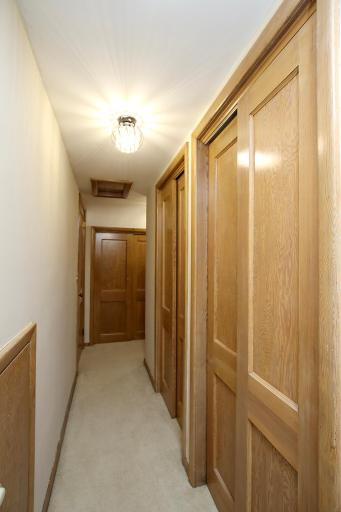 Upper level hallways have massive amounts of storage closets!