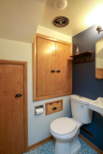 Upper level has a conveniently located half bath!