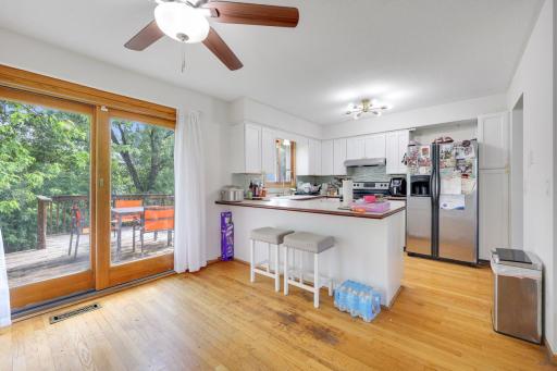Outdoor dining is a breeze with patio door access
