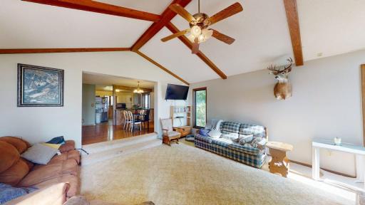 Living rm w/walkout access to the covered porch