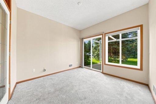 Sunroom leading to patio area