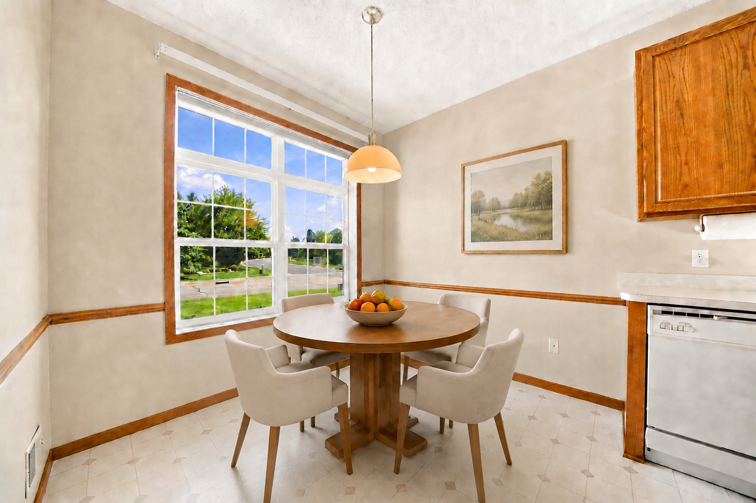 Virtually staged dinette