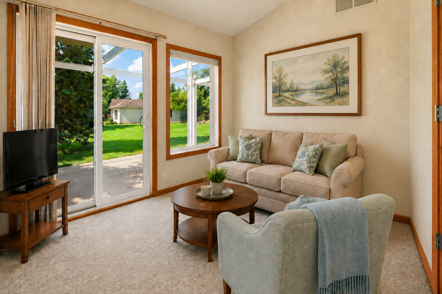 Virtually staged sun room