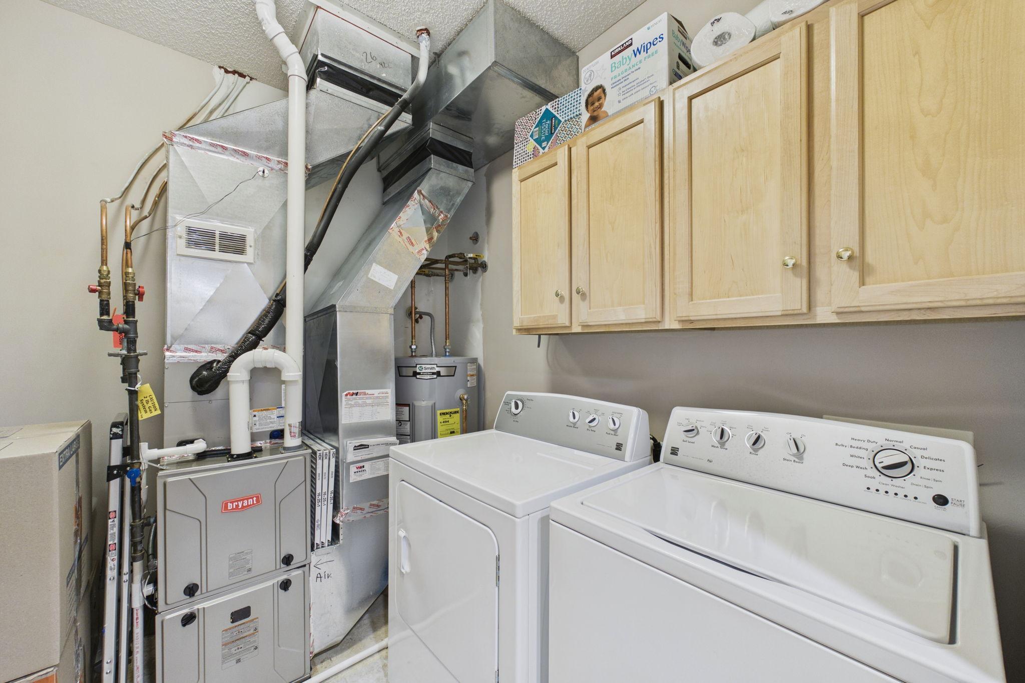 Laundry room with newer mechanicals