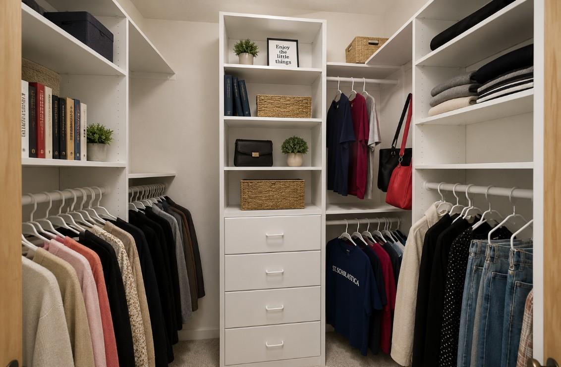 Walk in closet. Virtual staged