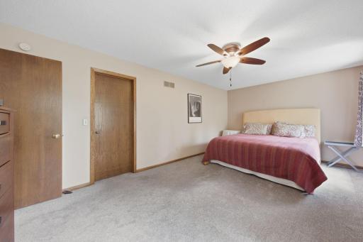 Primary suite has walk-in closet and 3/4 bath.
