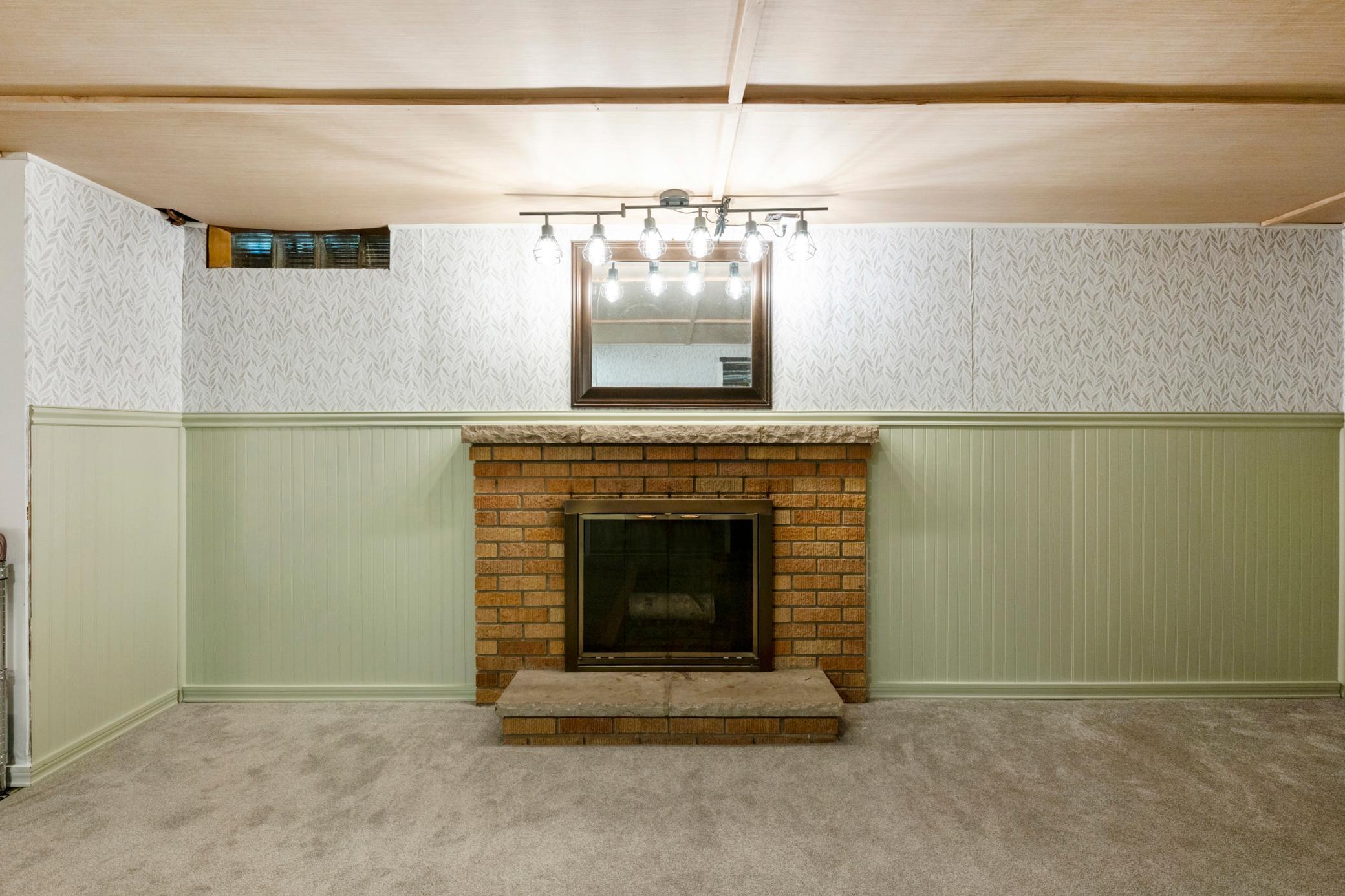 Fireplace in basement