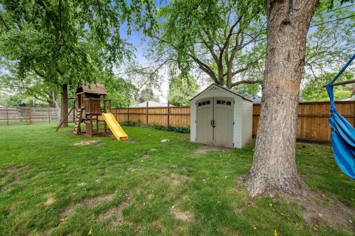 Fully fenced backyard