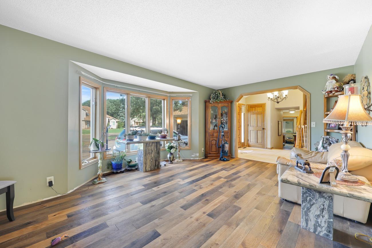 Bright bay window - new flooring; fresh paint