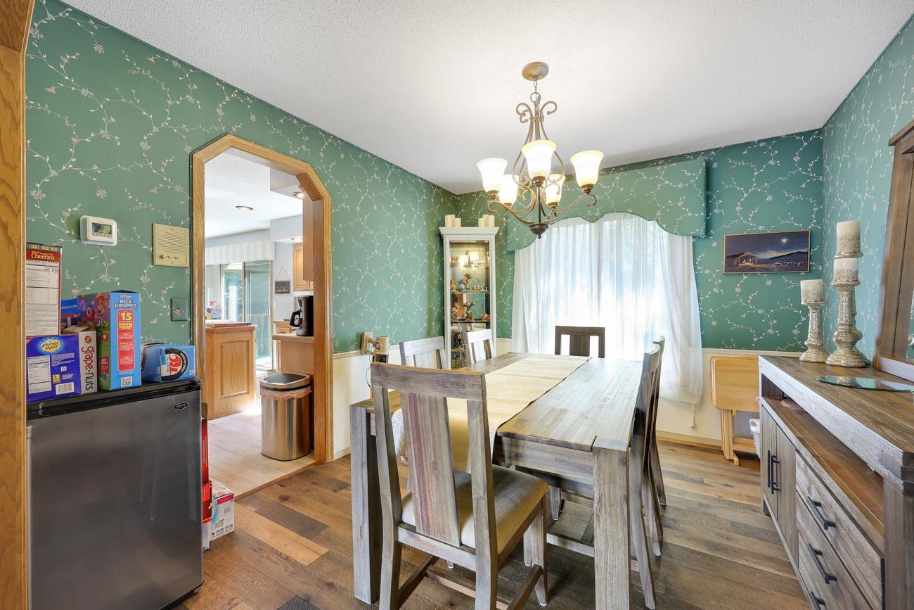 New flooring carries into the formal dining room