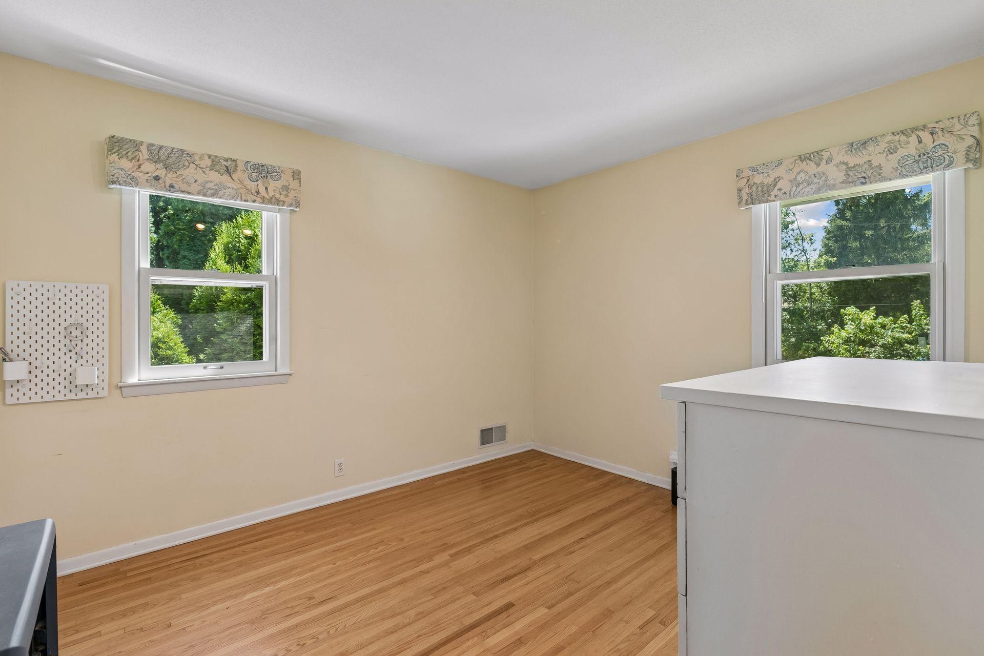 3rd bedroom also has beautiful wood flooring and is light and bright